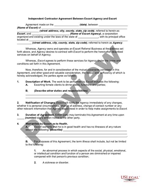 escort agency contract template pdf|Get Escort Independent Contractor Agreement 2020